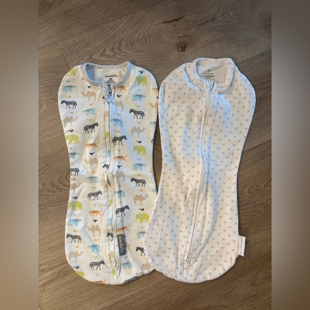 SwaddleMe Animal and Star Print Sleep Sacks - Multicolor and White